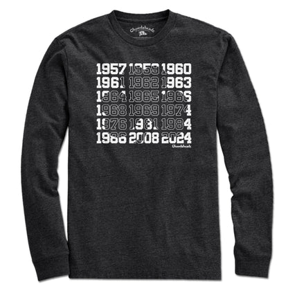 Boston Basketball Championship Dates Shamrock T-Shirt