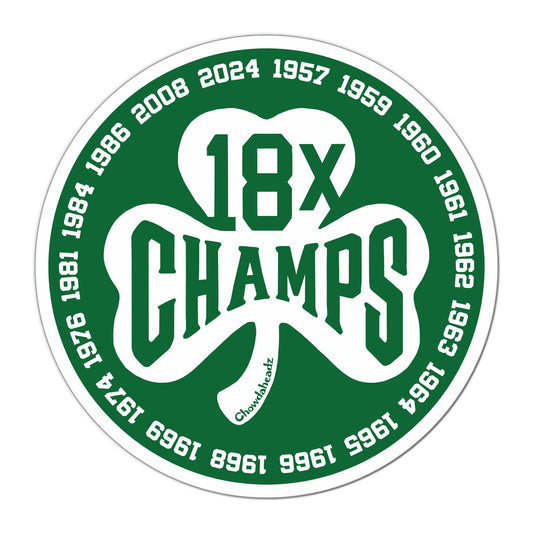 Boston 18x Champs Shamrock Sticker